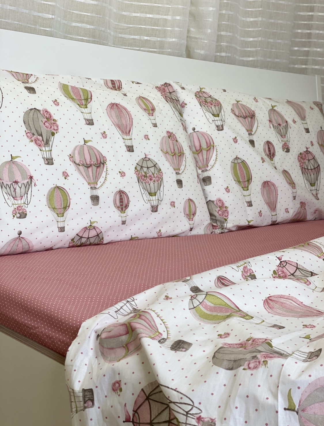 Completo letto singolo Volare rosa rosa in cotone stile moderno