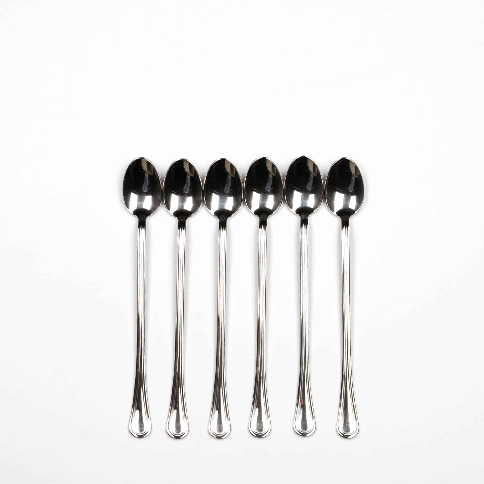 Set 6 cucchiaini manico lungo in acciaio stile