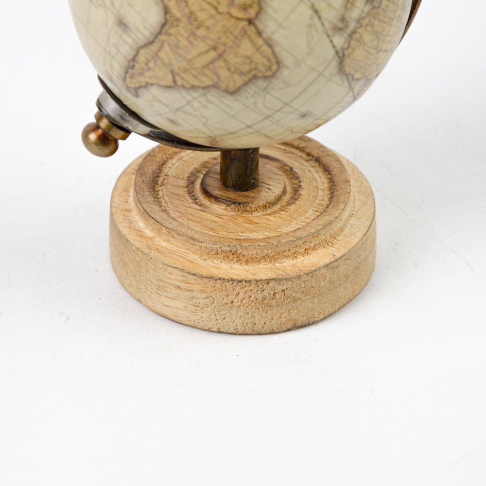 Mappamondo Vintage mini tortora tortora in legno stile