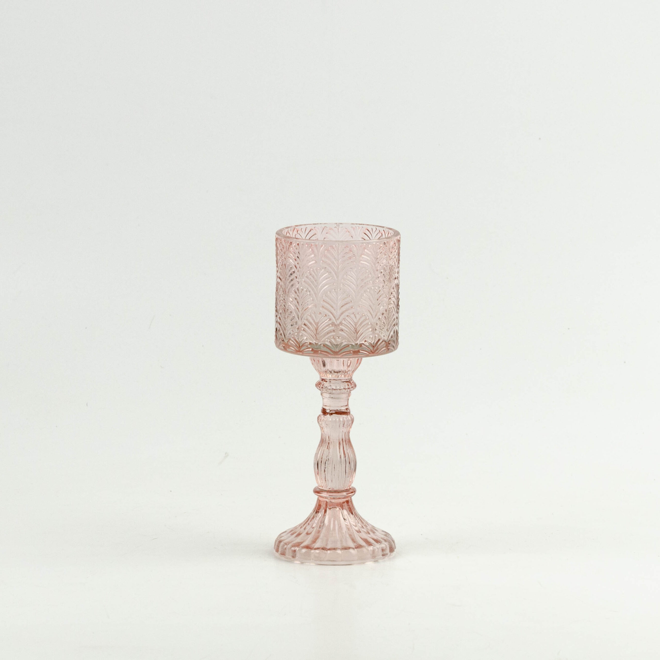 Calice porta candela in vetro Glass rosa rosa in vetro stile