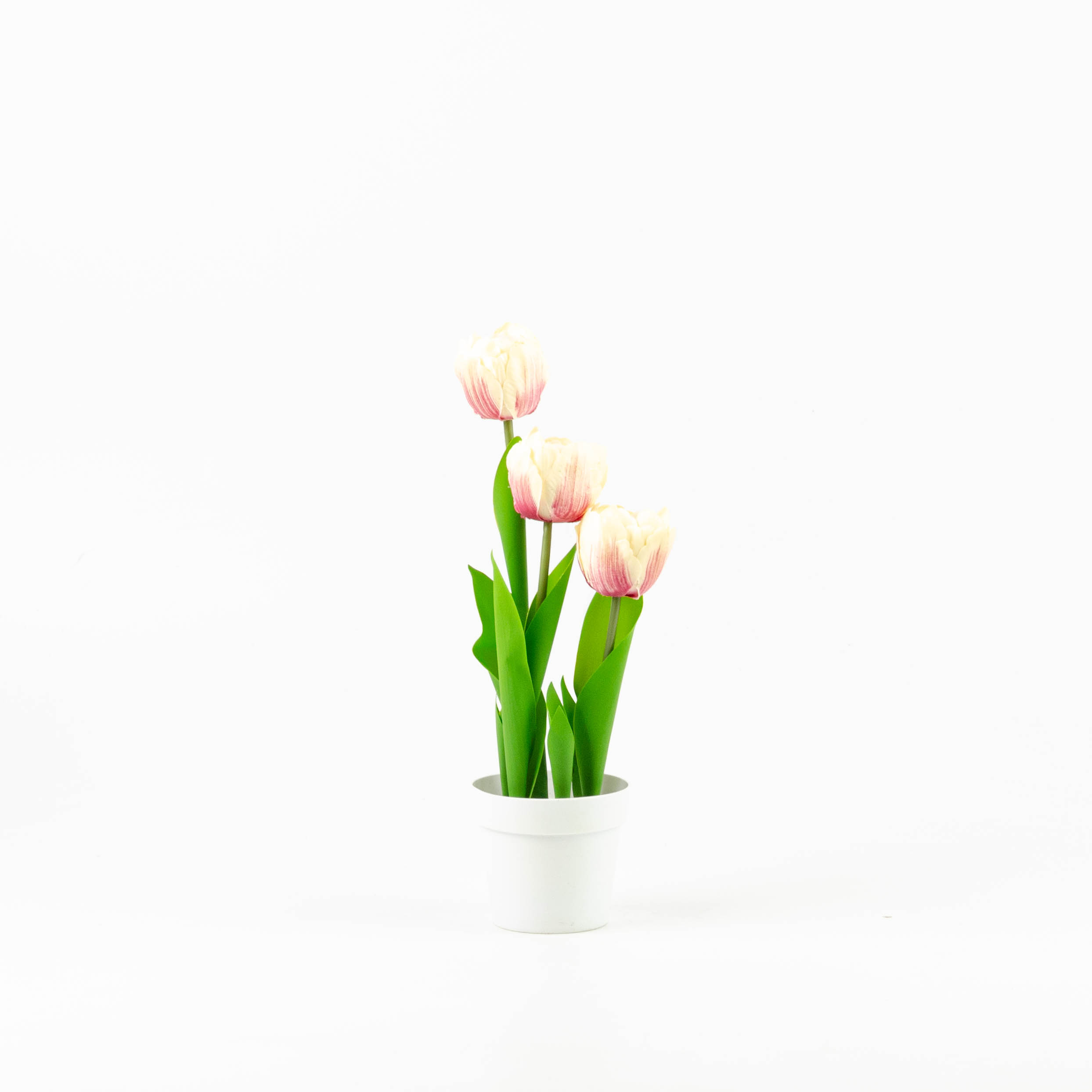 Vaso 3 Tulipani sfumato rosa rosa in artificiale stile