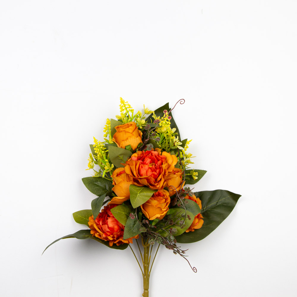 Bush rose e peonie arancio