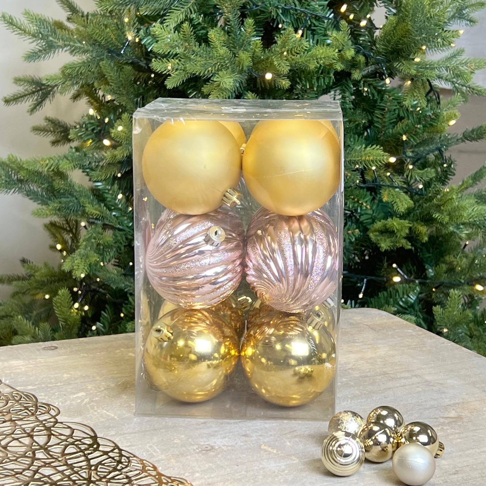 Set 12 palline oro e rosa