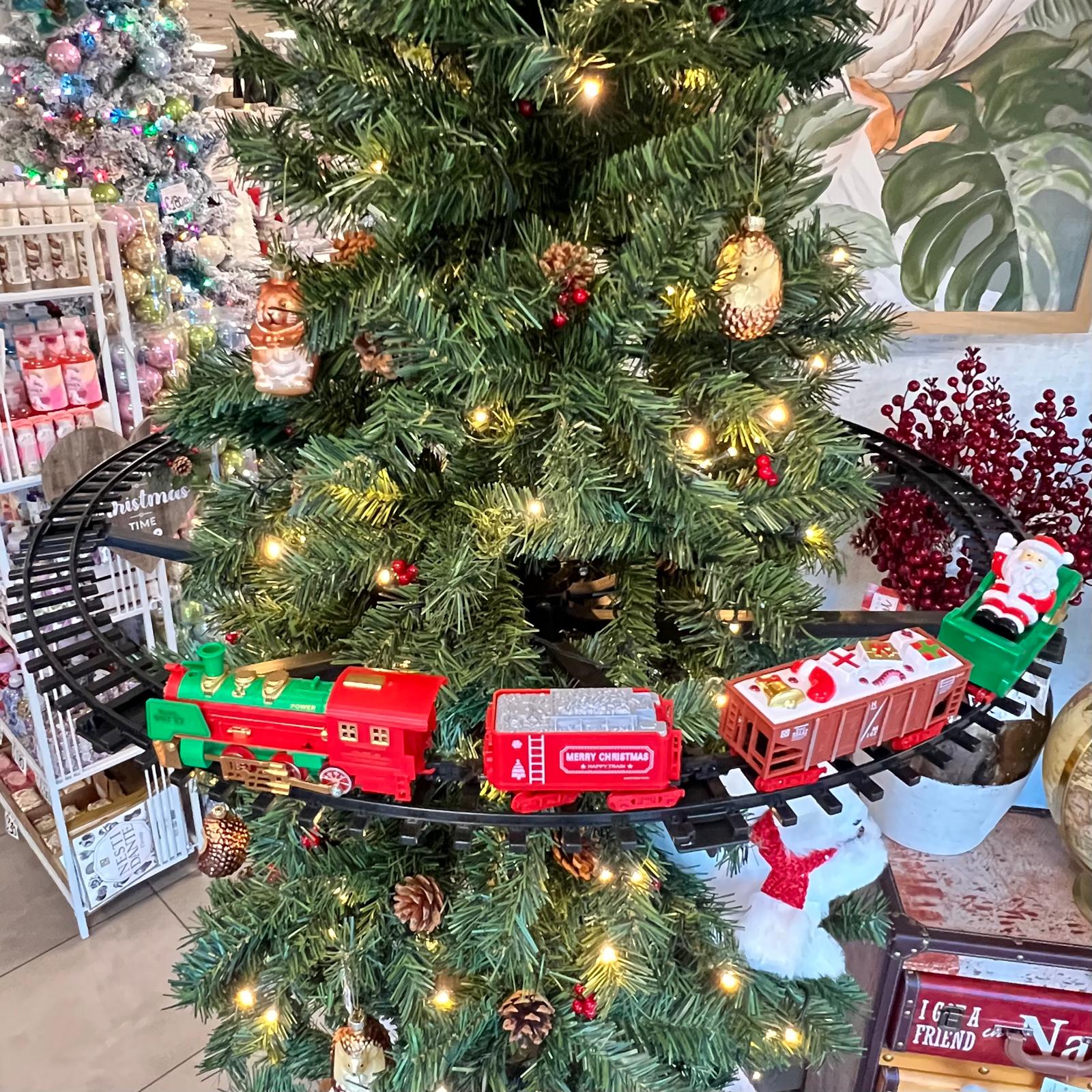 Treno con rotaie per albero di Natale