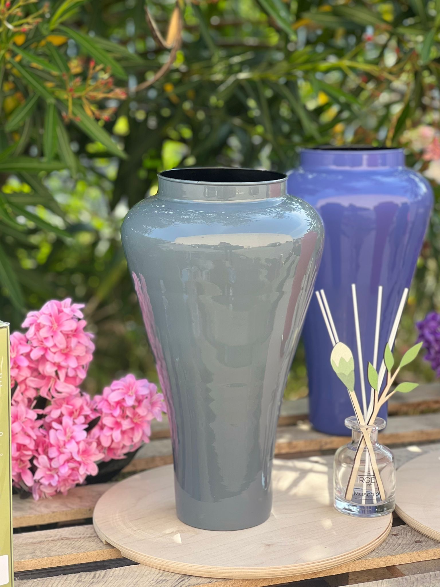 Vaso in vetro color grey