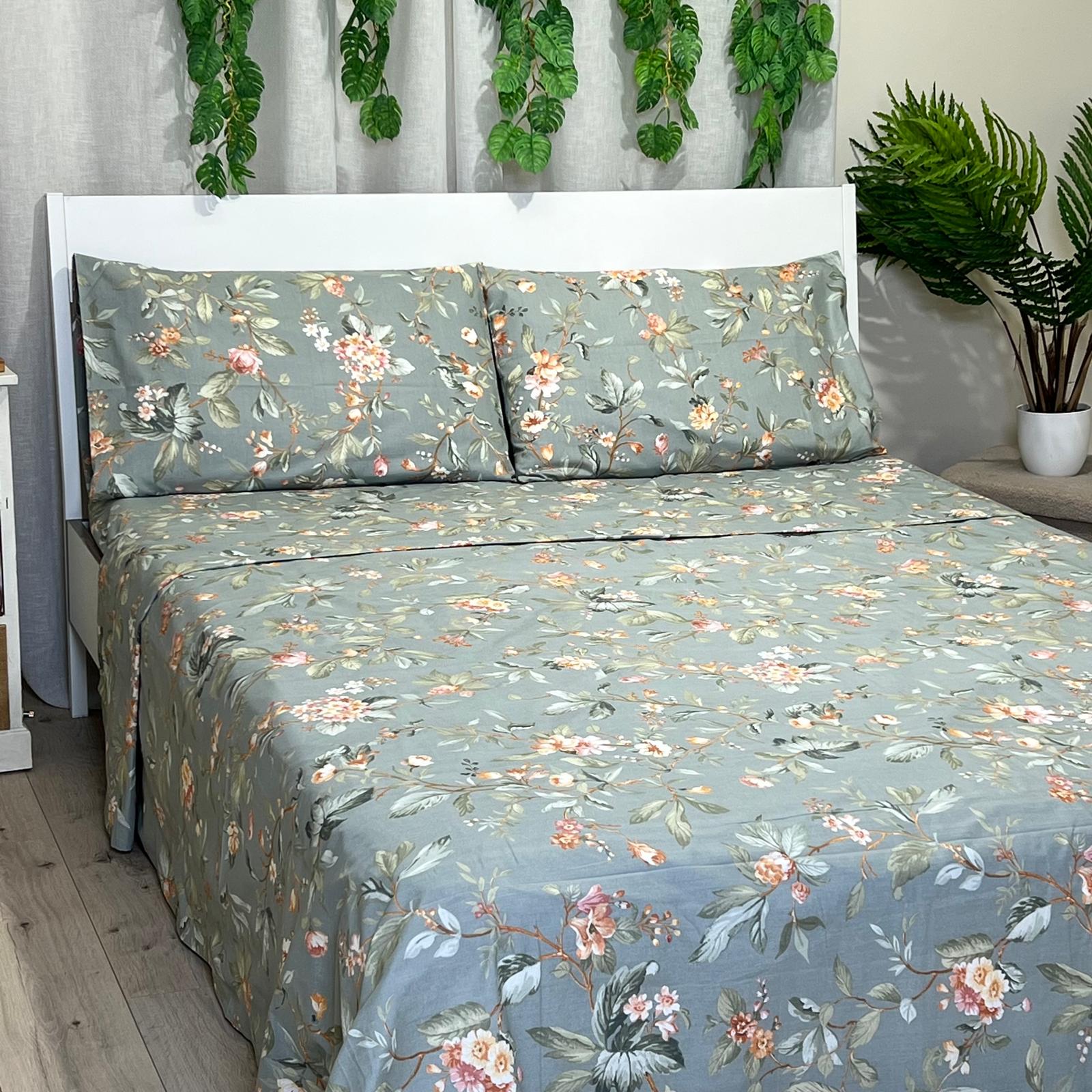 Completo letto matrimoniale percalle 
