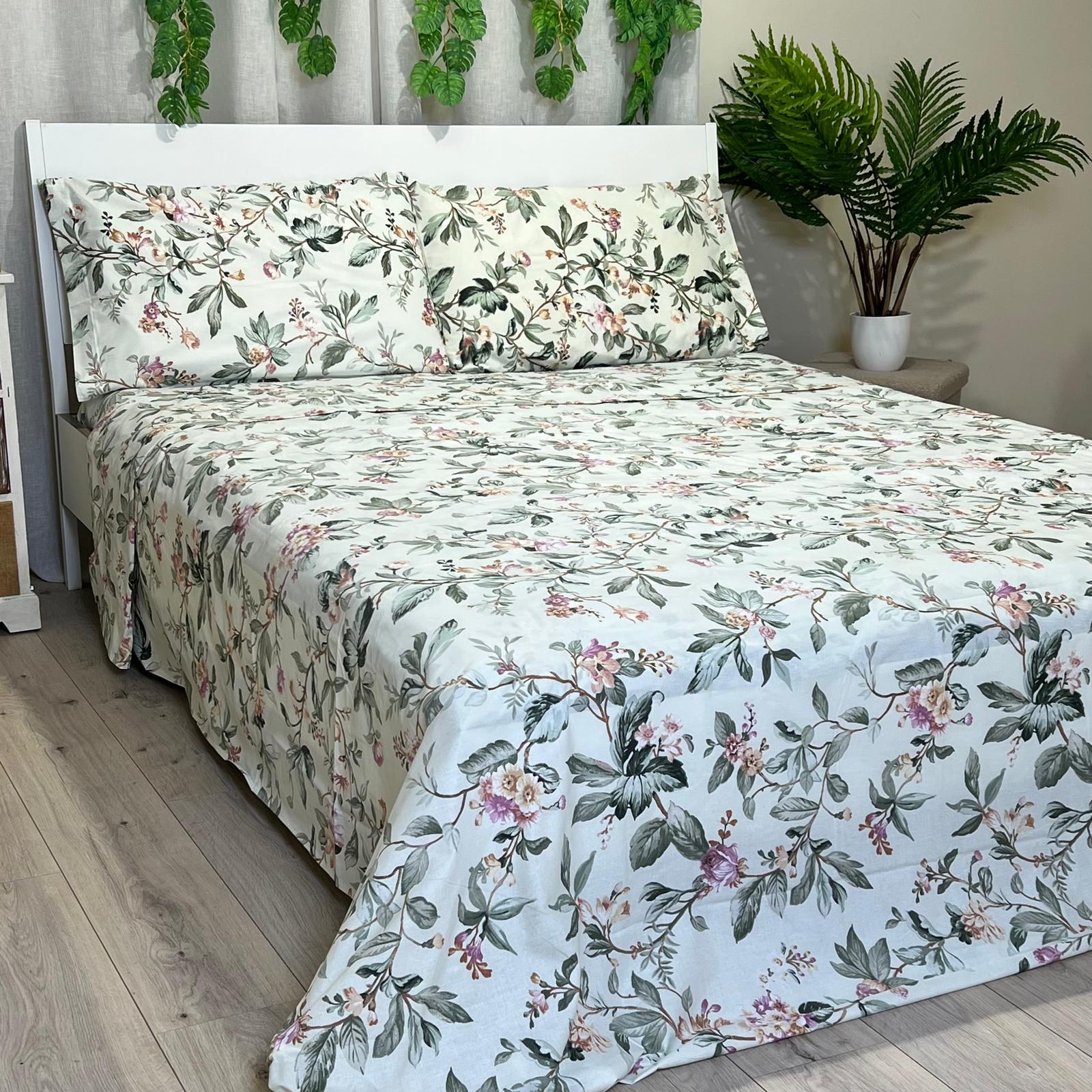 Completo letto matrimoniale percalle 