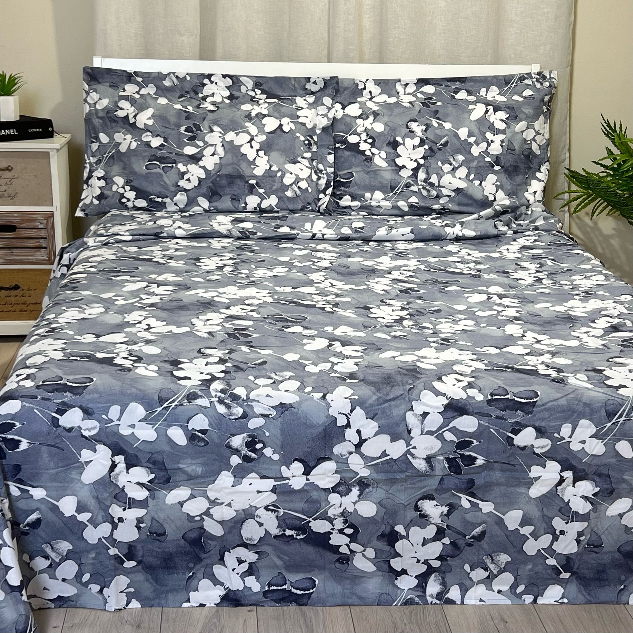 Completo letto matrimoniale percalle 