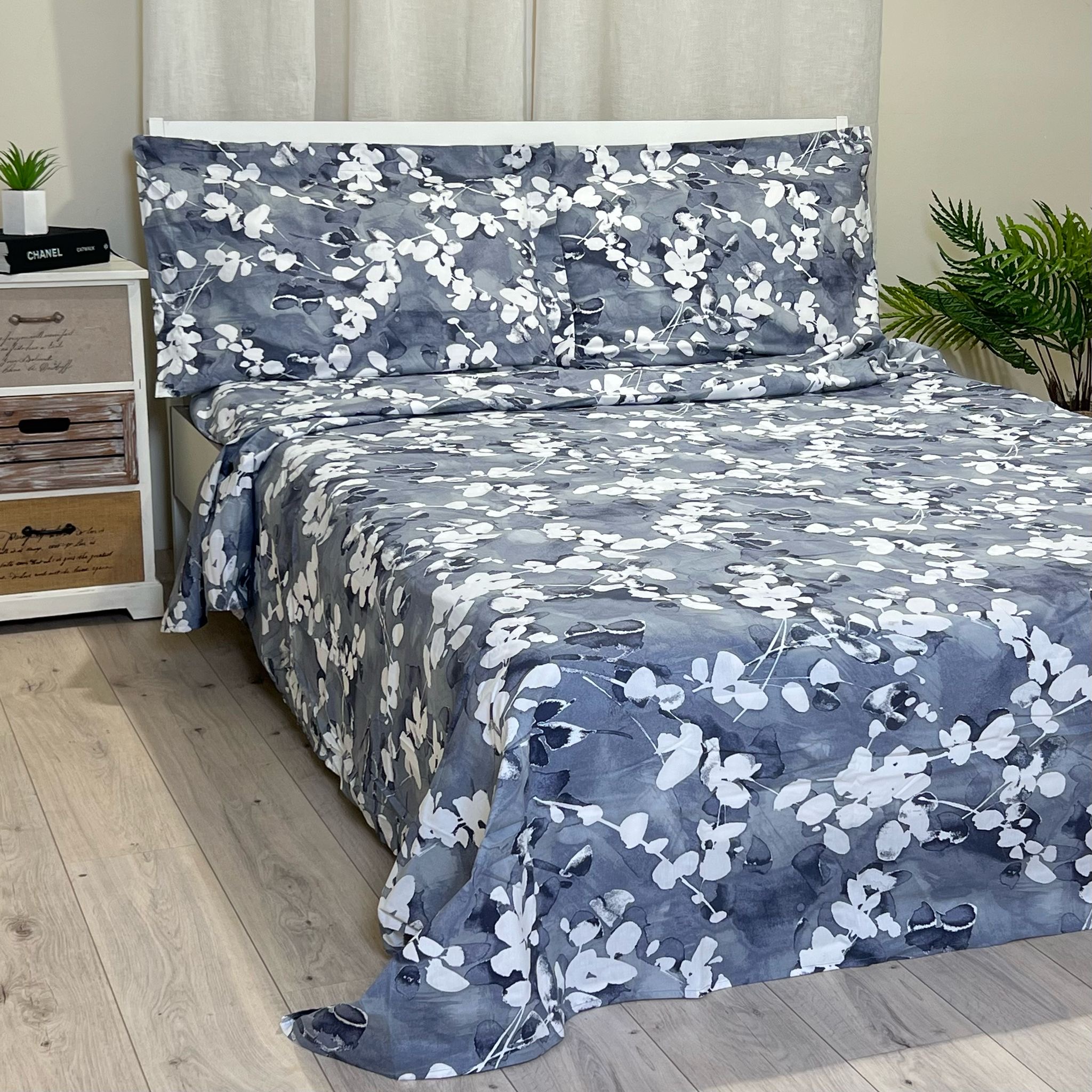 Completo letto matrimoniale percalle 