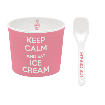 Coppetta gelato con cucchiaino 