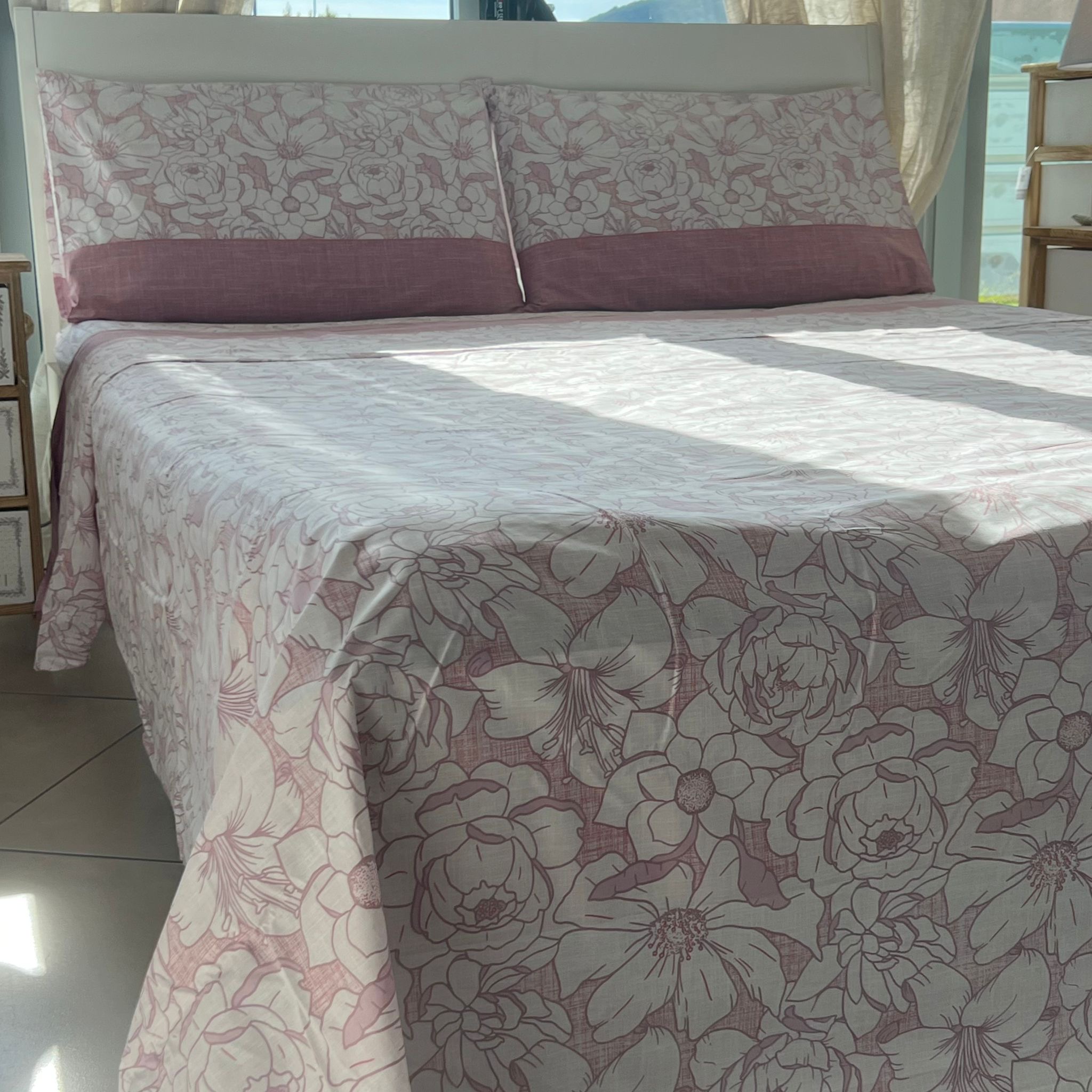 Completo letto matrimoniale percalle 