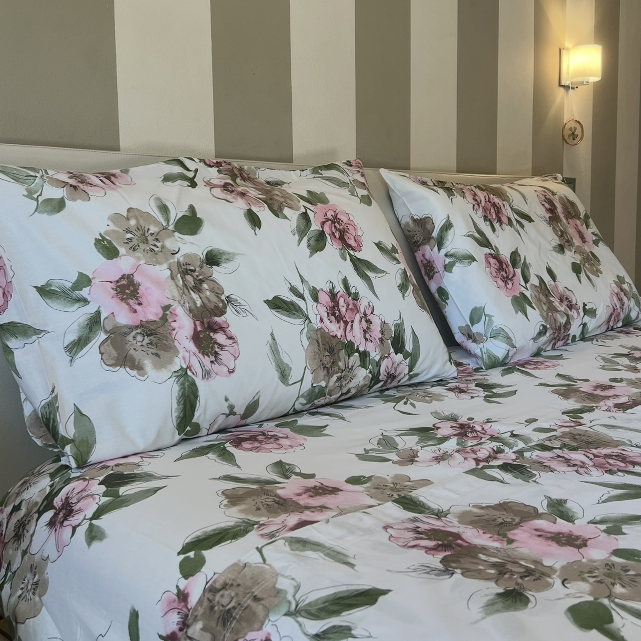 Completo letto matrimoniale percalle 