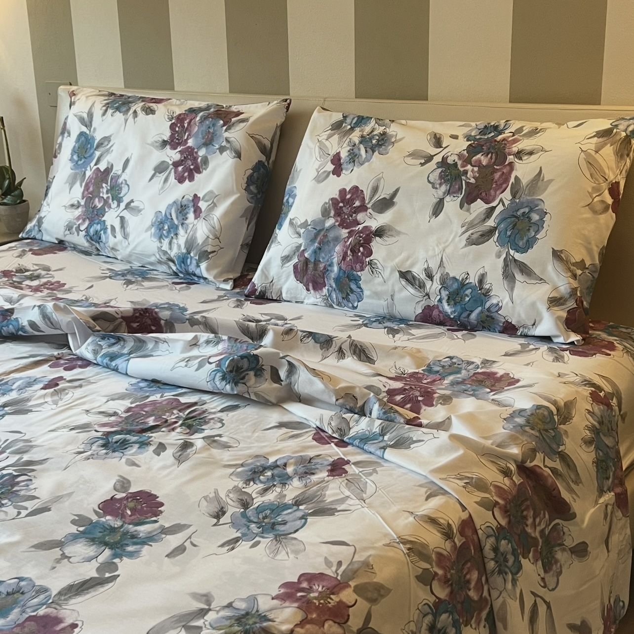 Completo letto matrimoniale percalle 