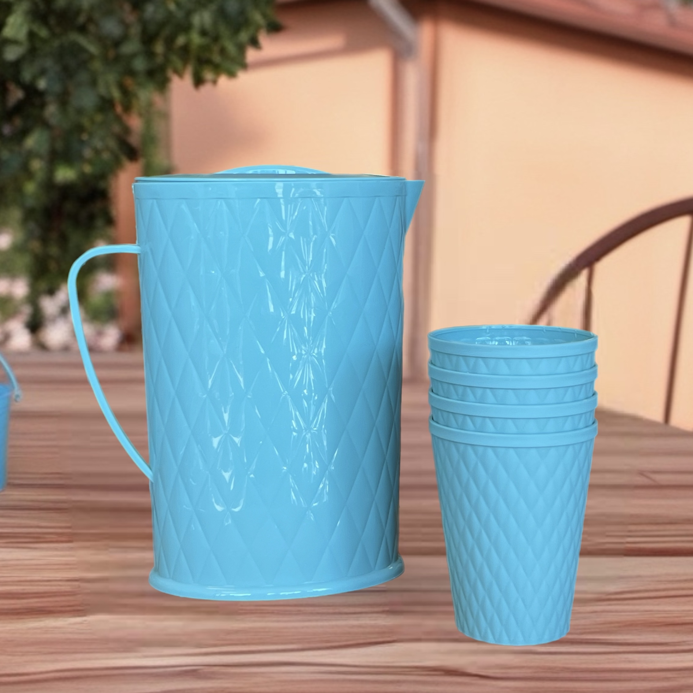 Set 4 bicchieri + caraffa 