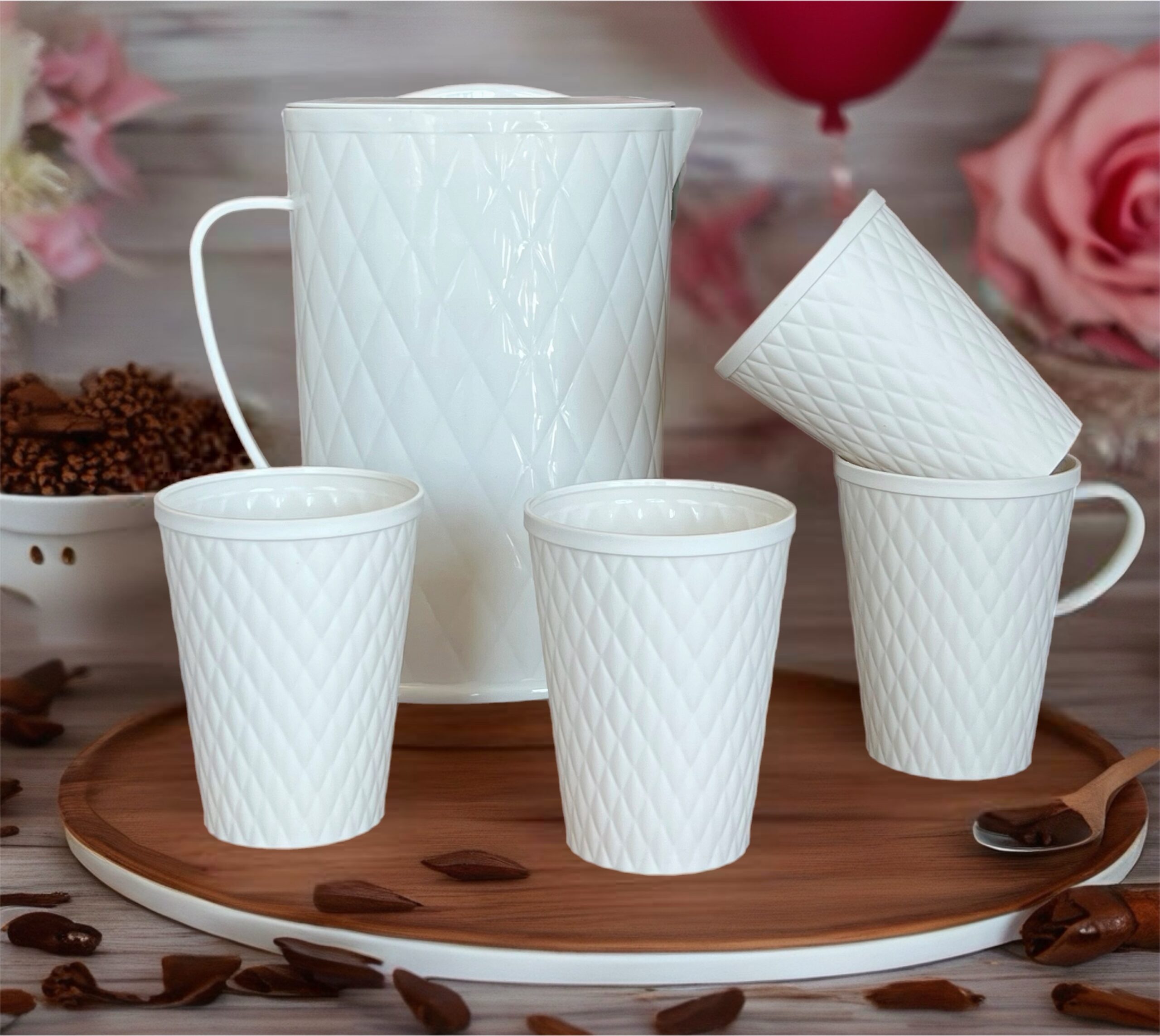 Set 4 bicchieri + caraffa 
