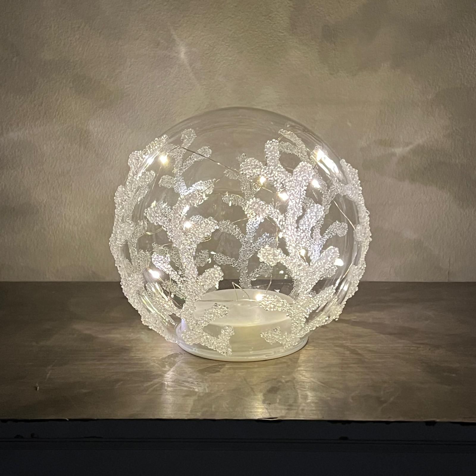Sfera in vetro con luci a led 