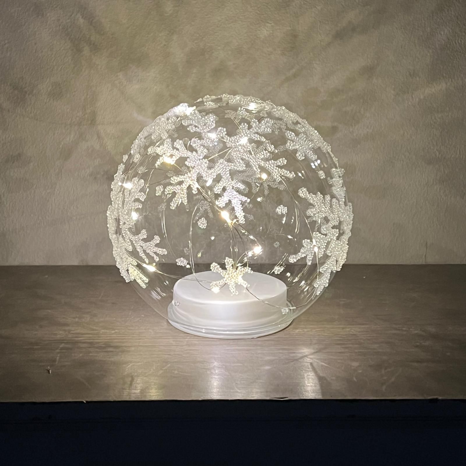 Sfera in vetro con luci a led 