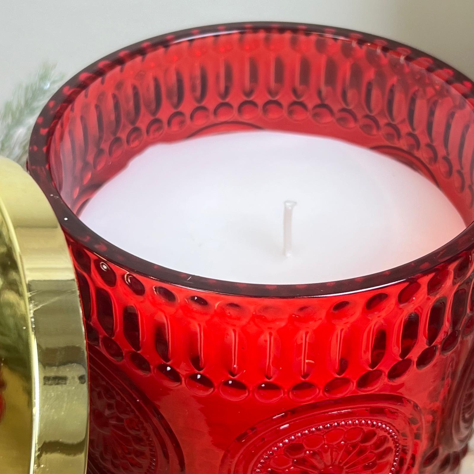 Candela in vetro con coperchio 