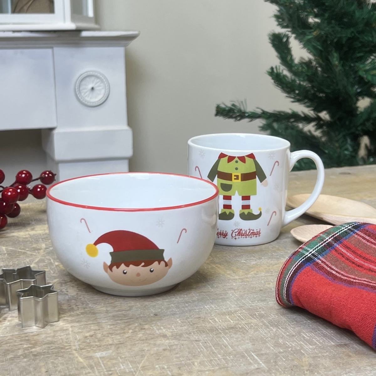 Set tazza con ciotola + canovaccio 