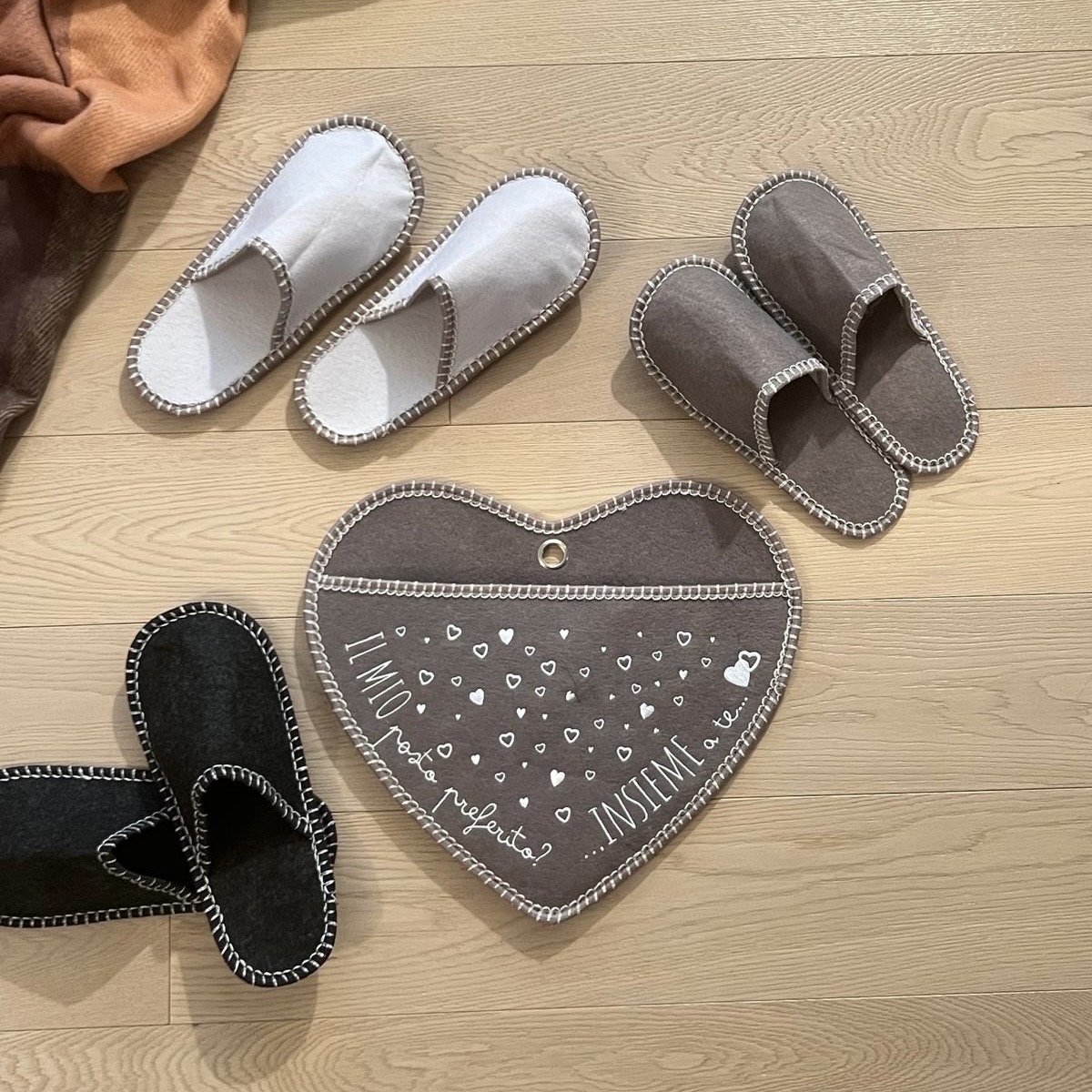Set 3 pantofole con pantofolone 