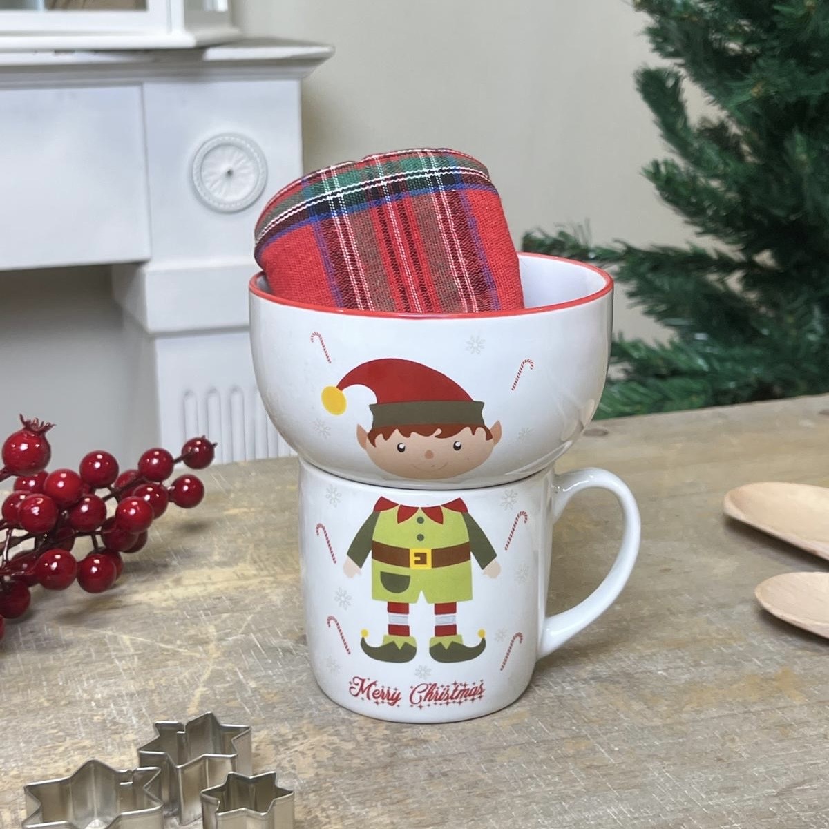 Set tazza con ciotola + canovaccio 
