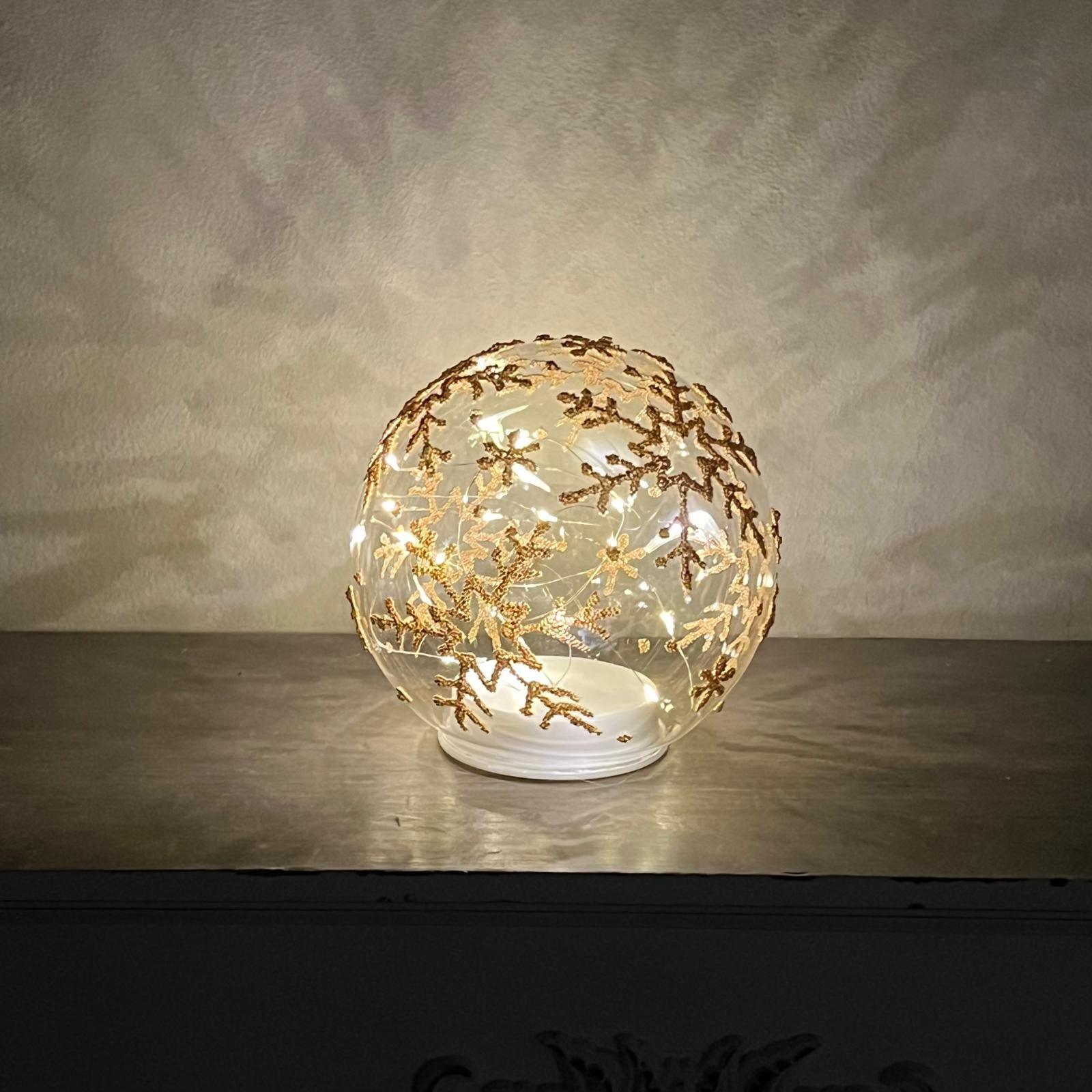 Sfera in vetro con luci a led 