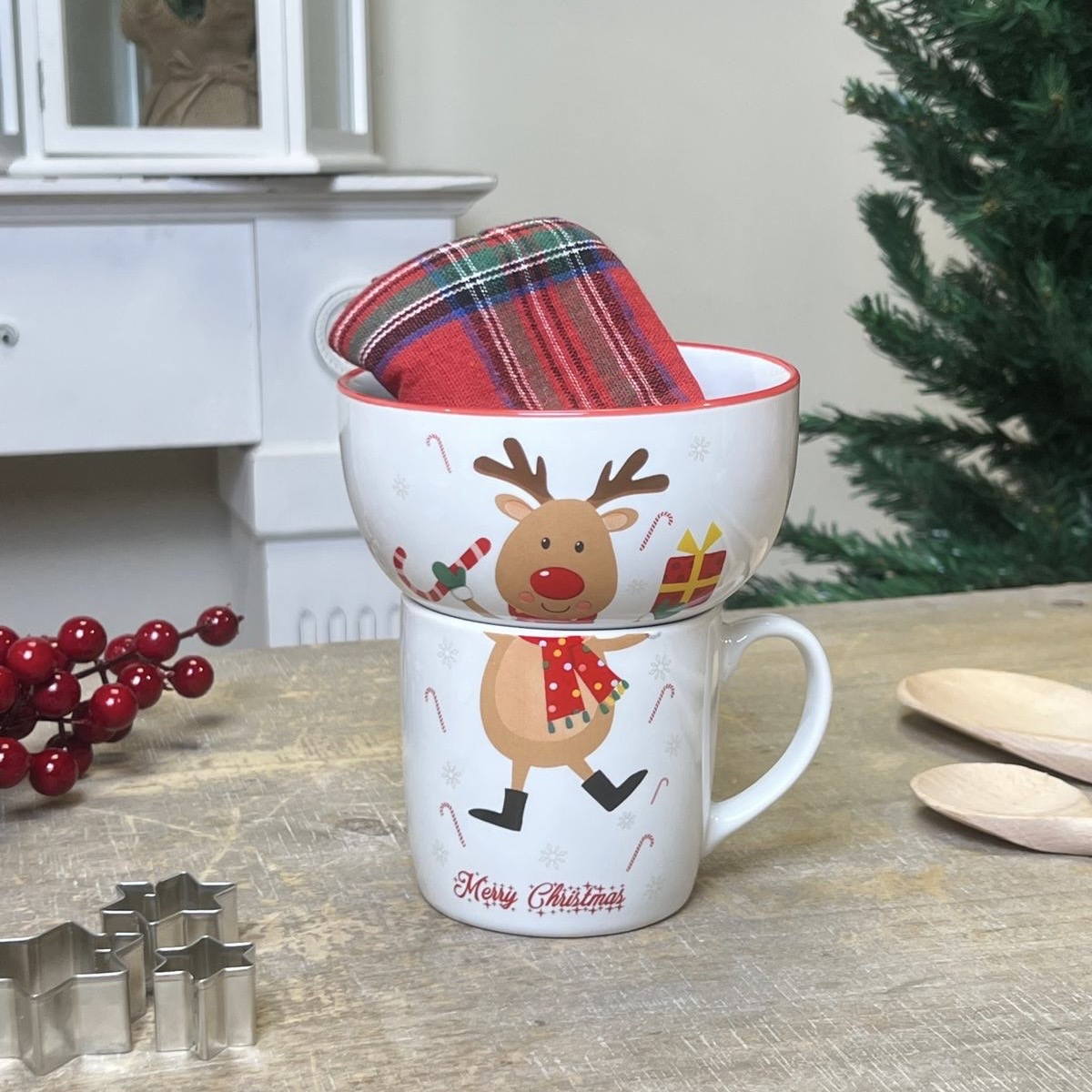 Set tazza con ciotola + canovaccio 