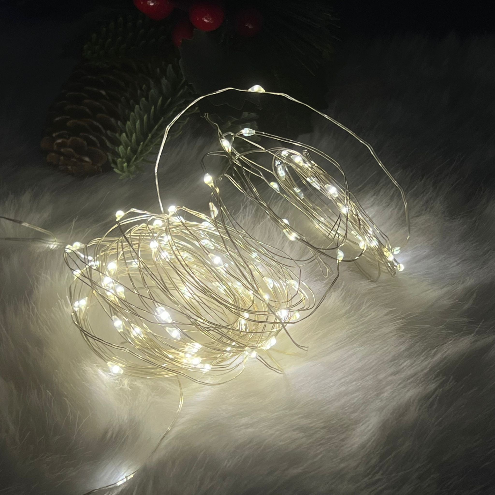 Filo di luci 100 led bianco caldo