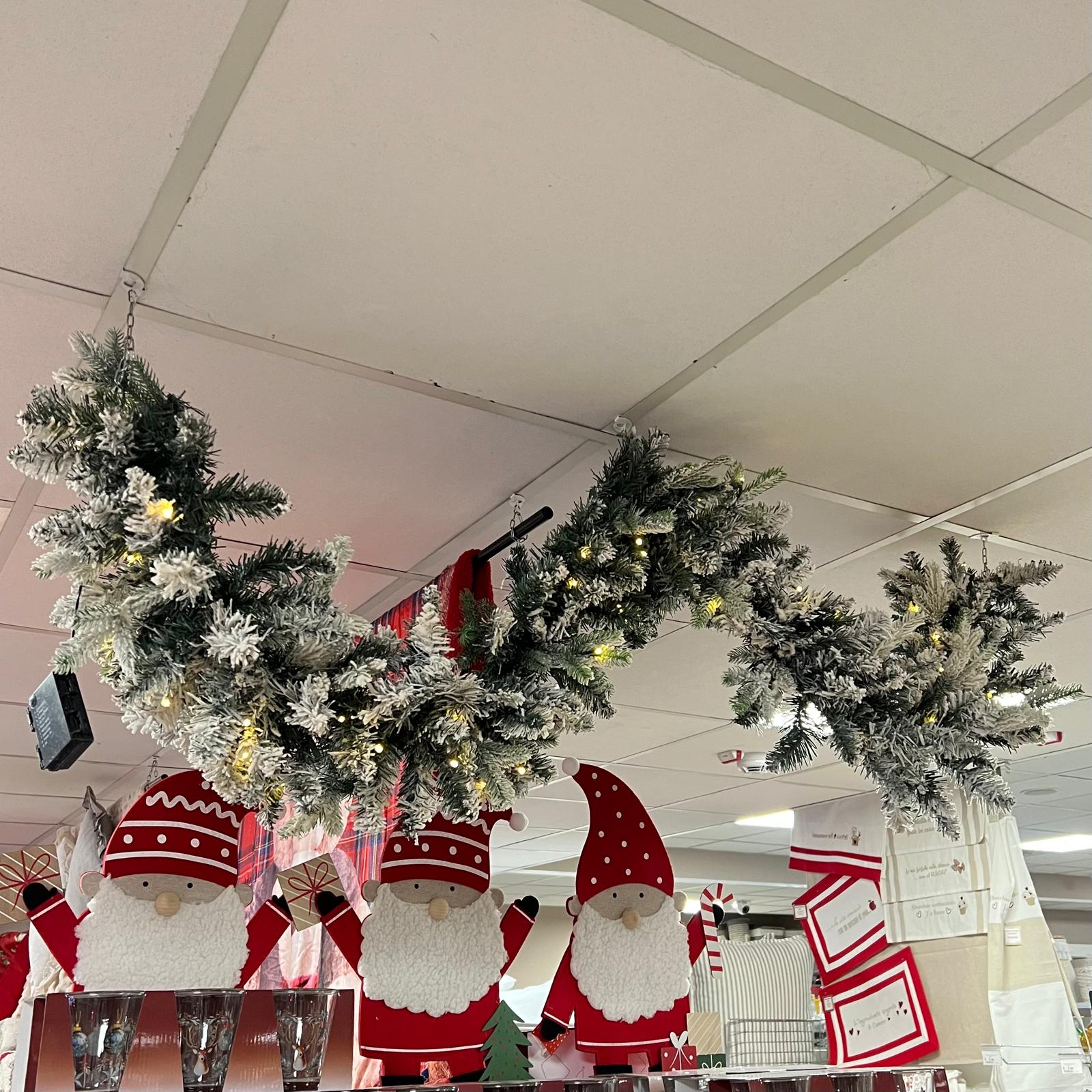 Ghirlanda innevata con luci 180cm