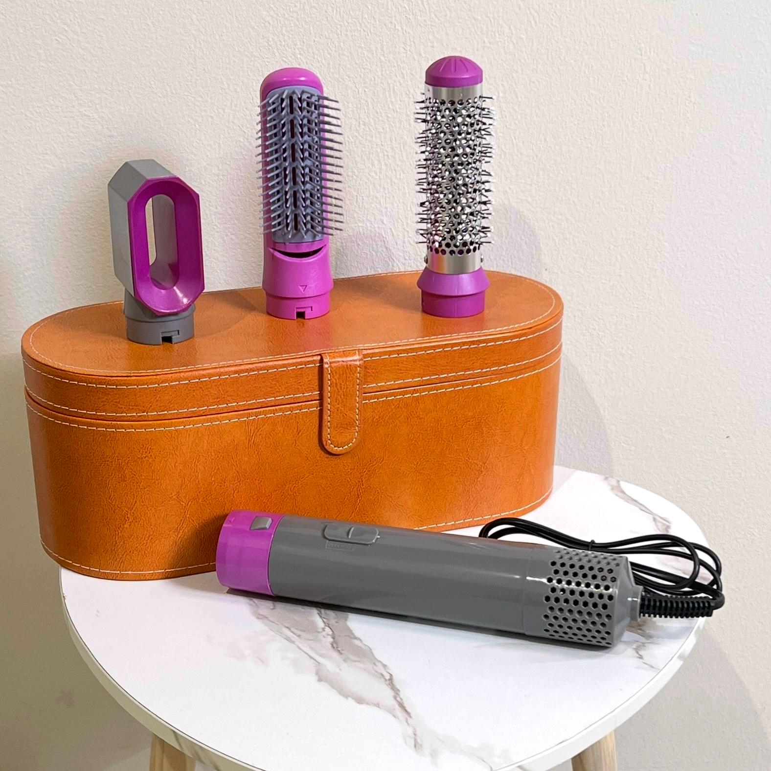 Asciugacapelli hair style + 3 accessori viola scatola arancio