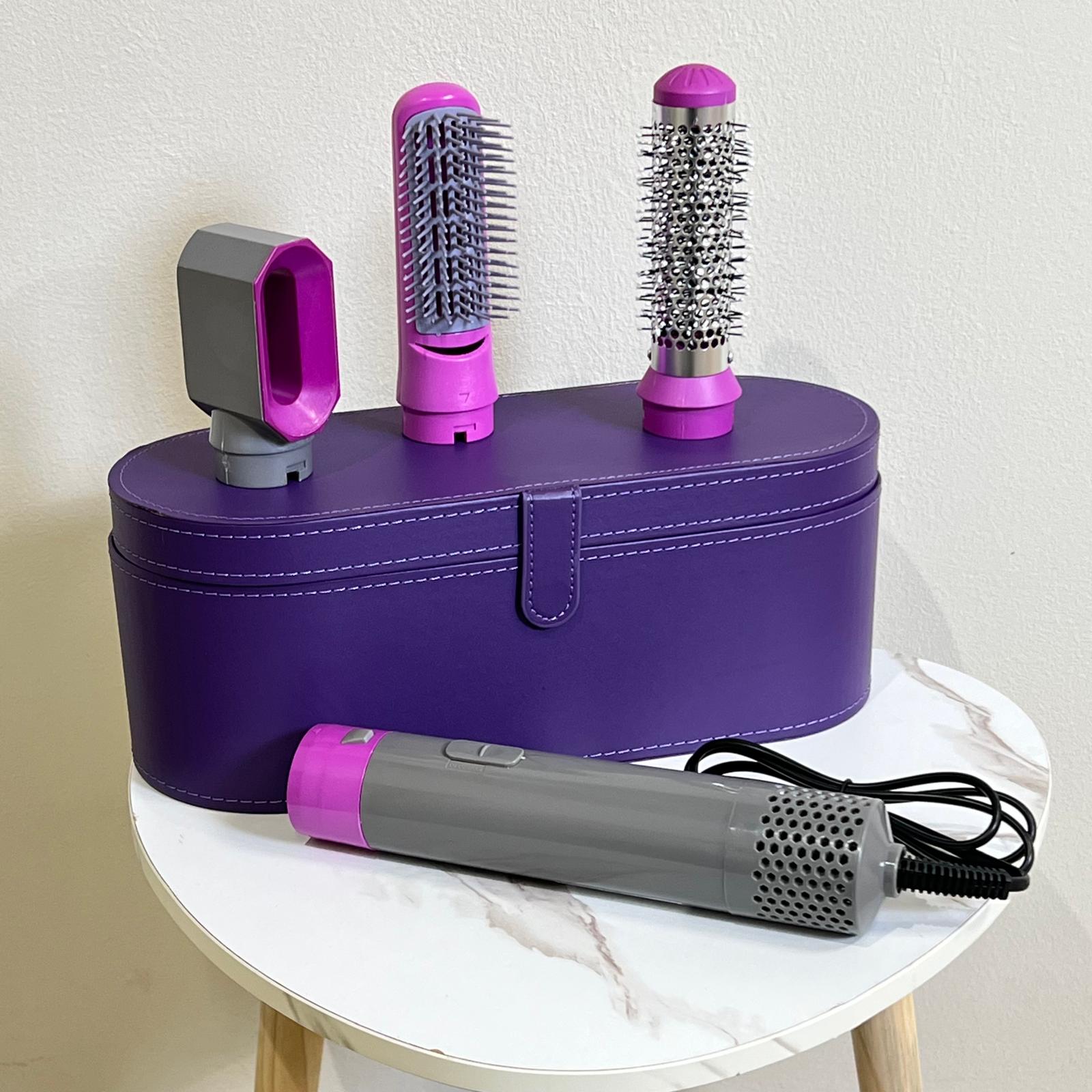 Asciugacapelli hair style + 3 accessori viola scatola viola