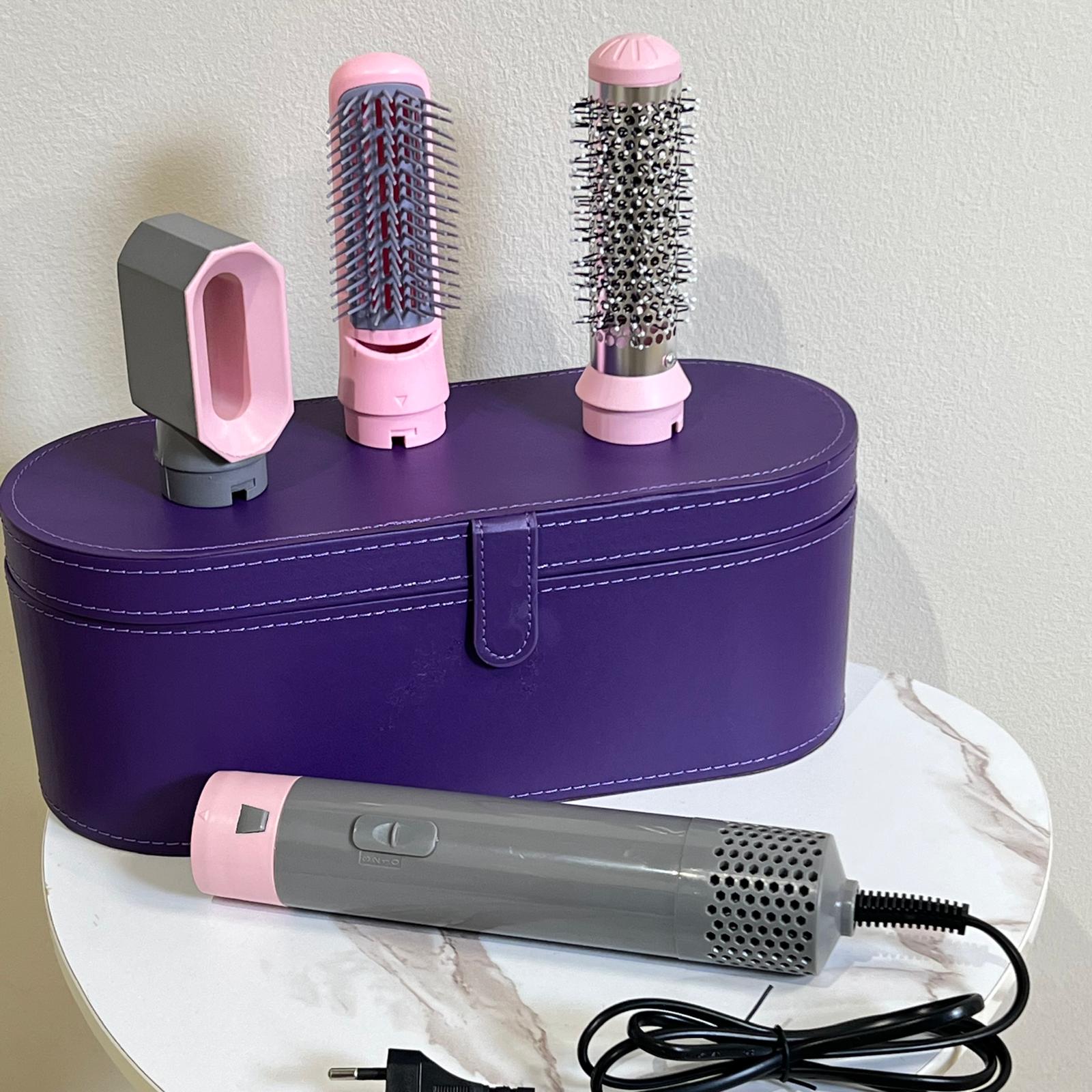 Asciugacapelli hair style + 3 accessori rosa scatola viola