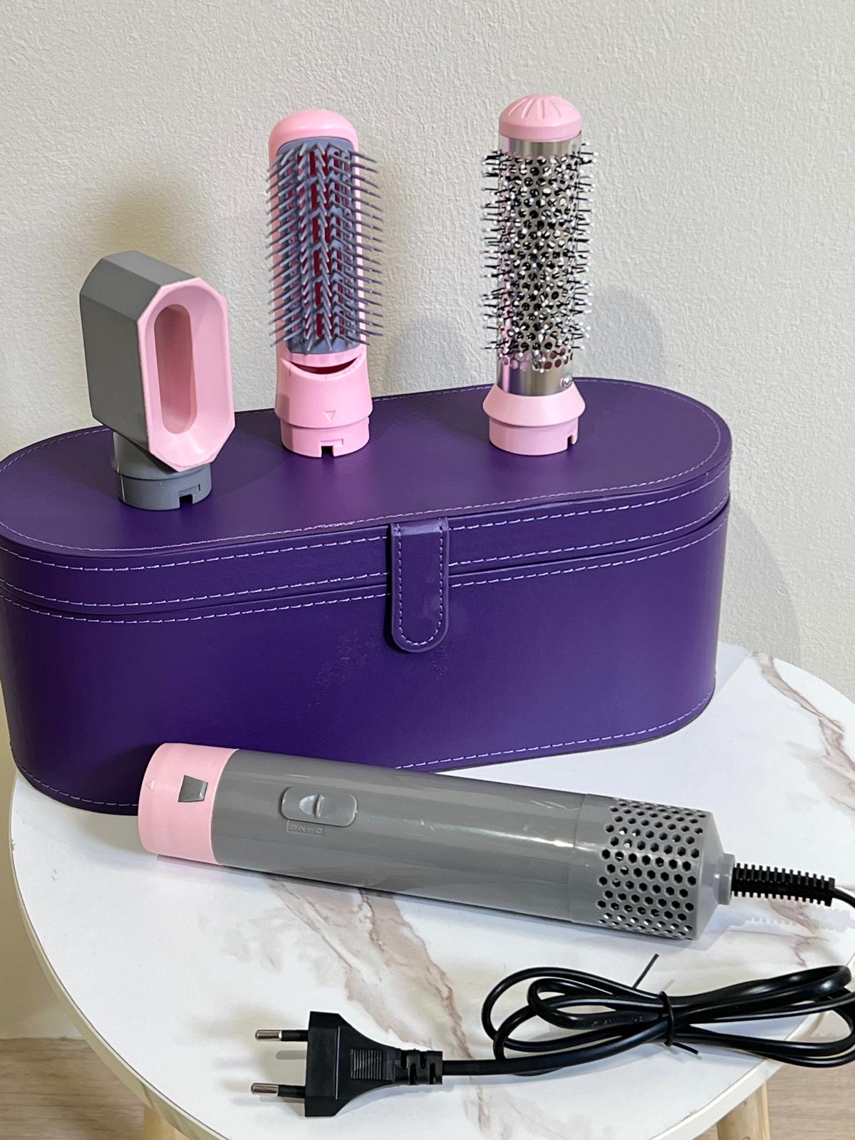 Asciugacapelli hair style + 3 accessori rosa scatola viola