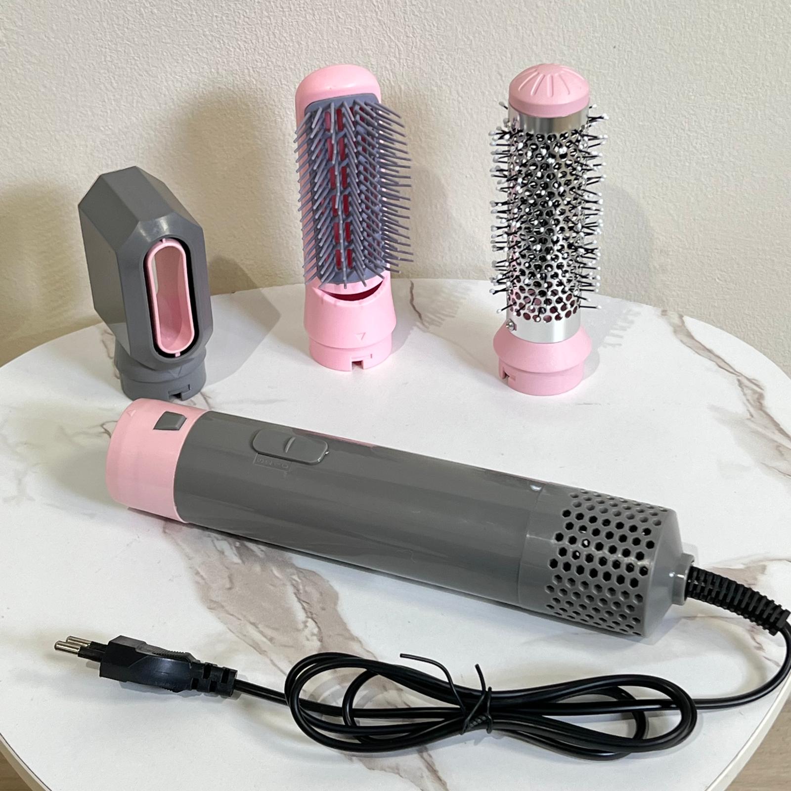 Asciugacapelli hair style + 3 accessori rosa scatola arancio