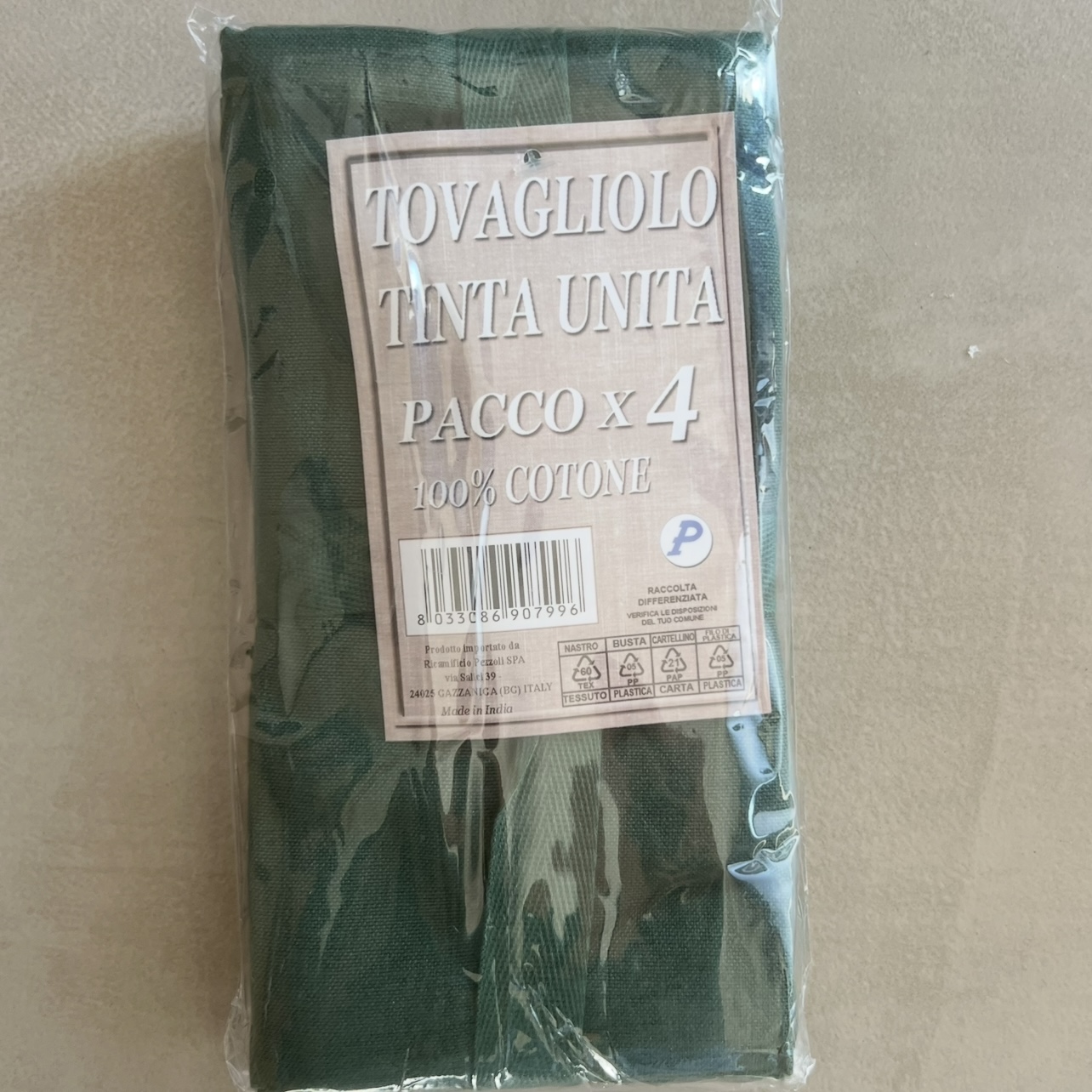 Set 4 tovaglioli verdi