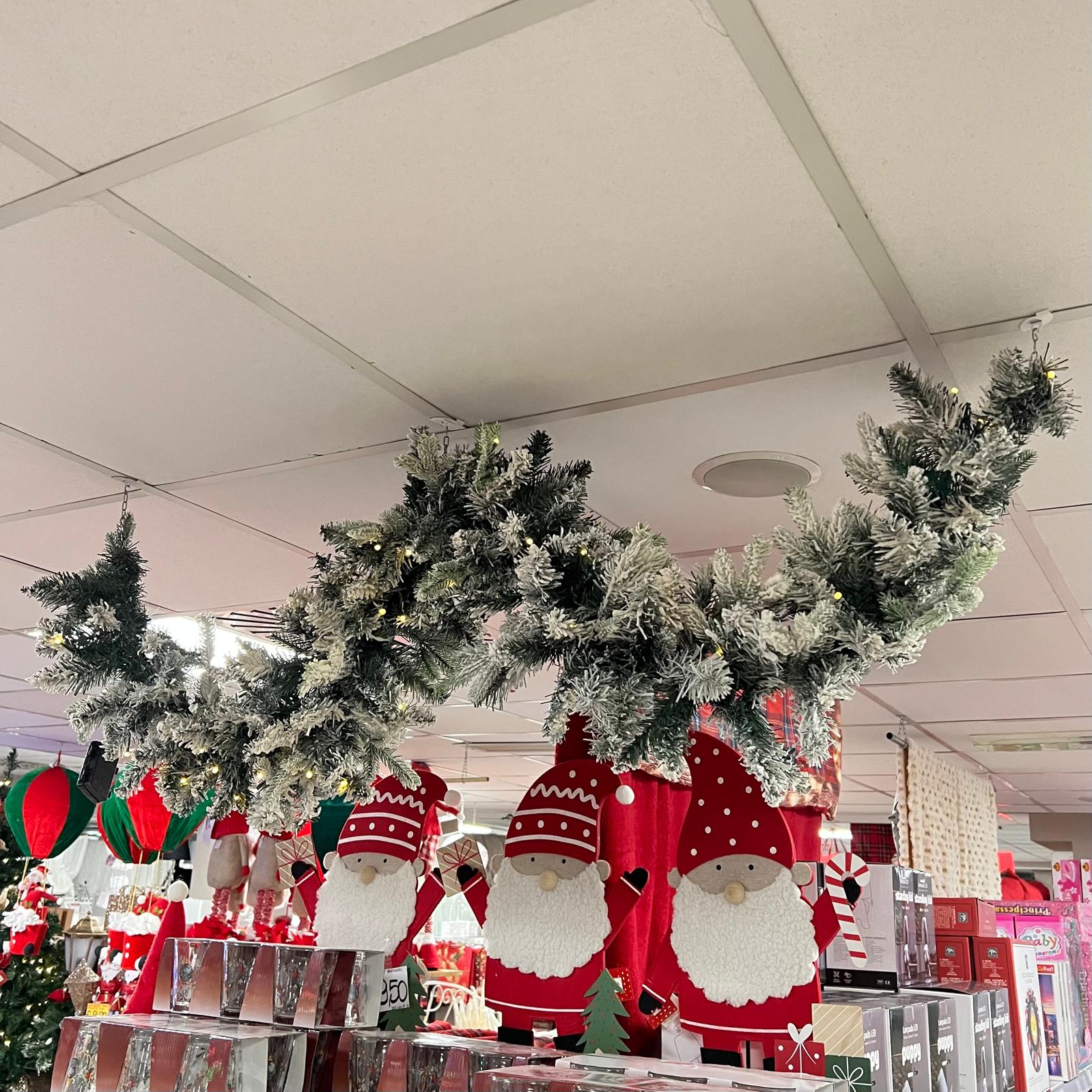 Ghirlanda innevata con luci 180cm