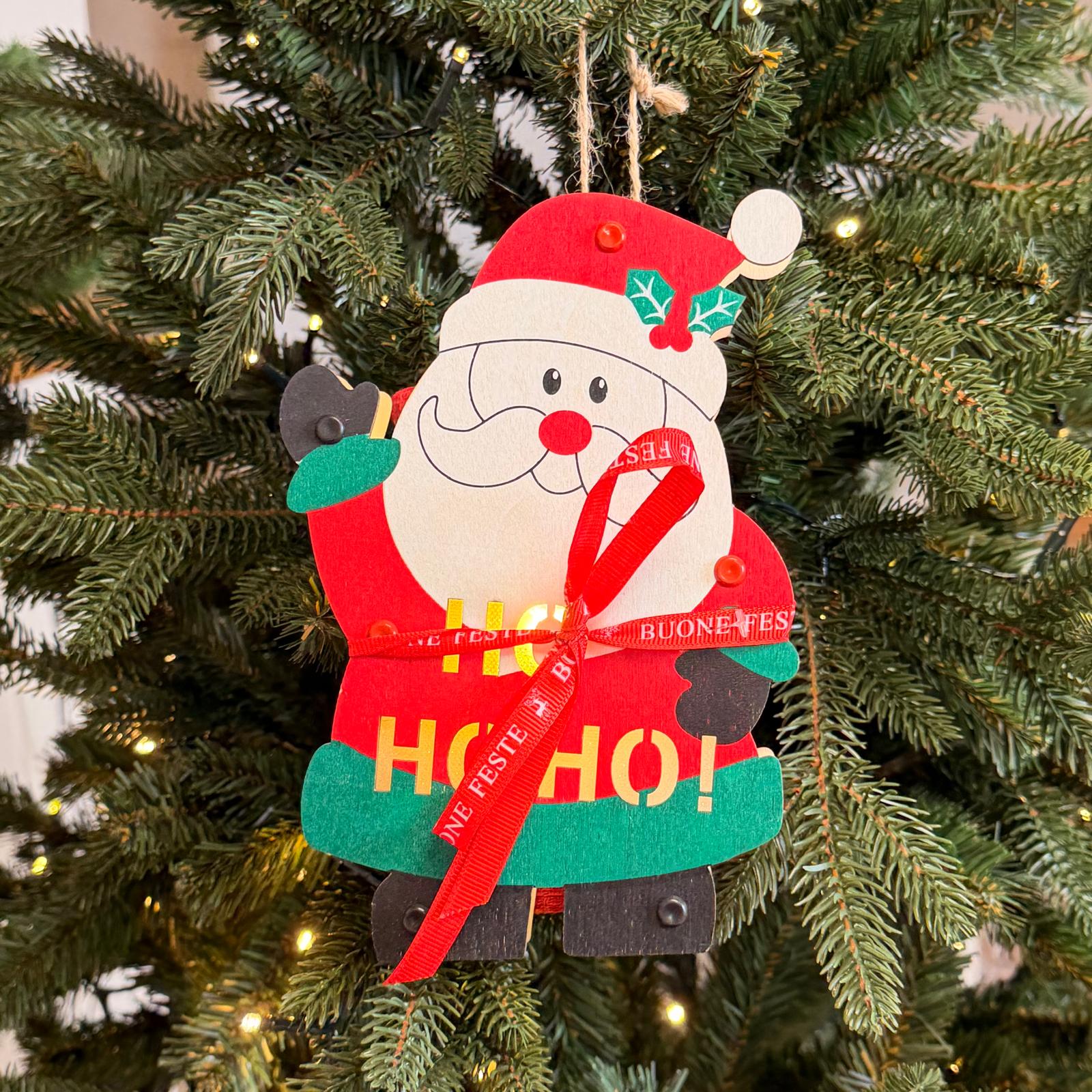 Set regalo decor. legno luminosa + 2 canovacci 