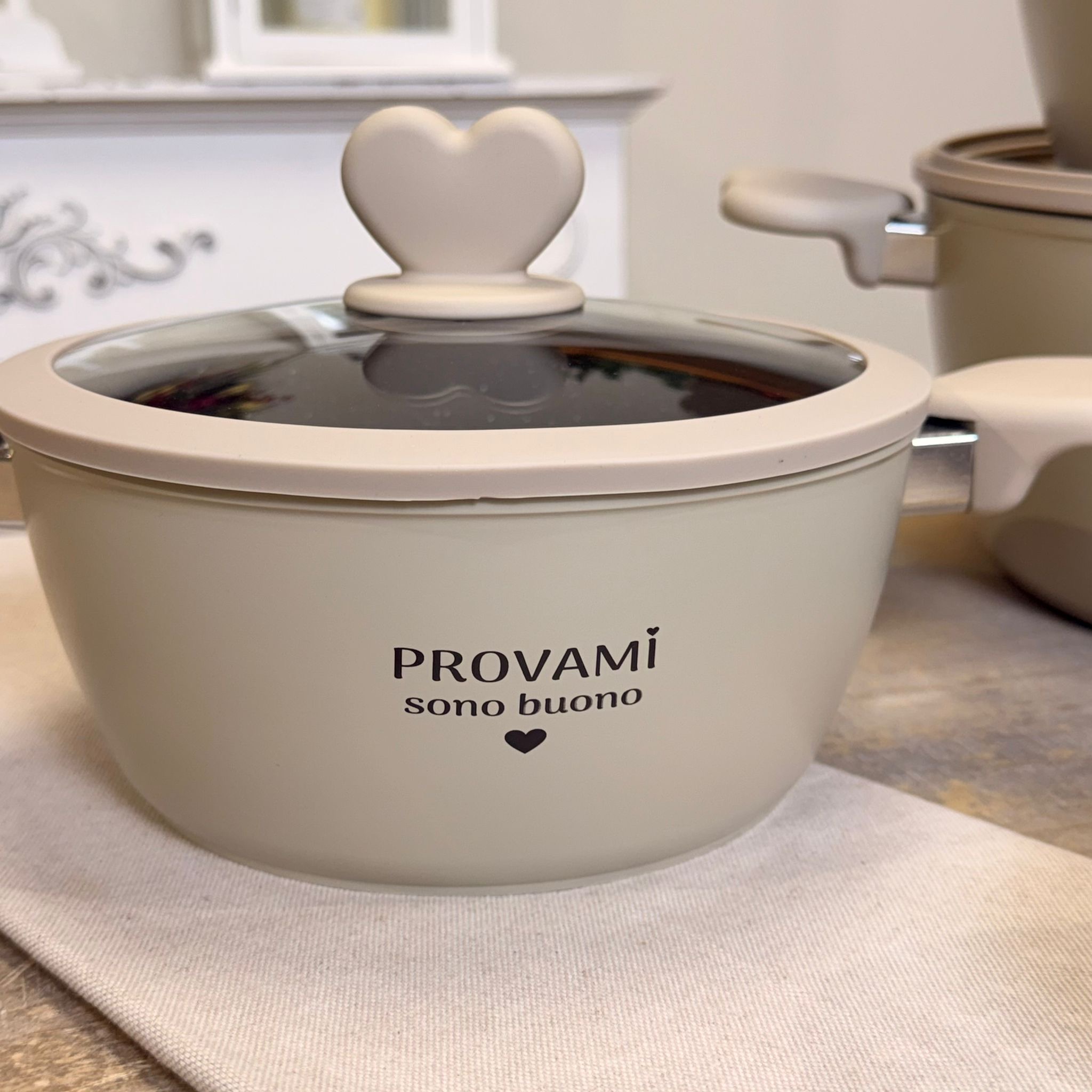 Set 3 casseruole + coperchi + mestoli 