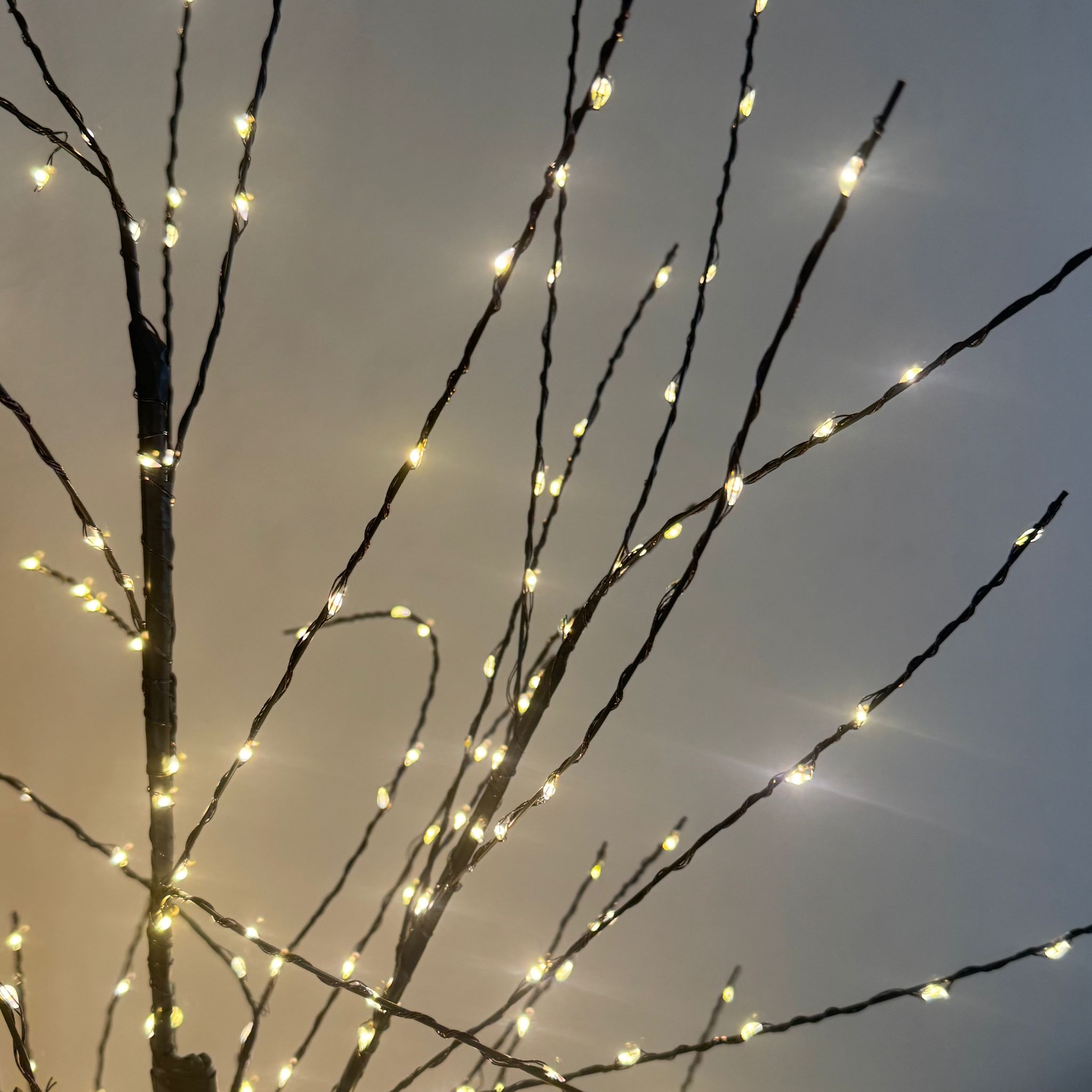 Albero da esterno con luci led nero h150cm