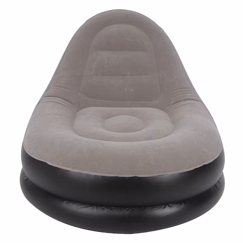 Poltrona gonfiabile + pouf e gonfietto grigio