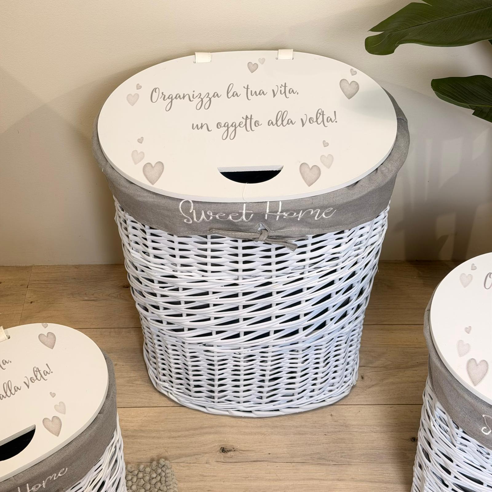 Cesta portabiancheria ovale 