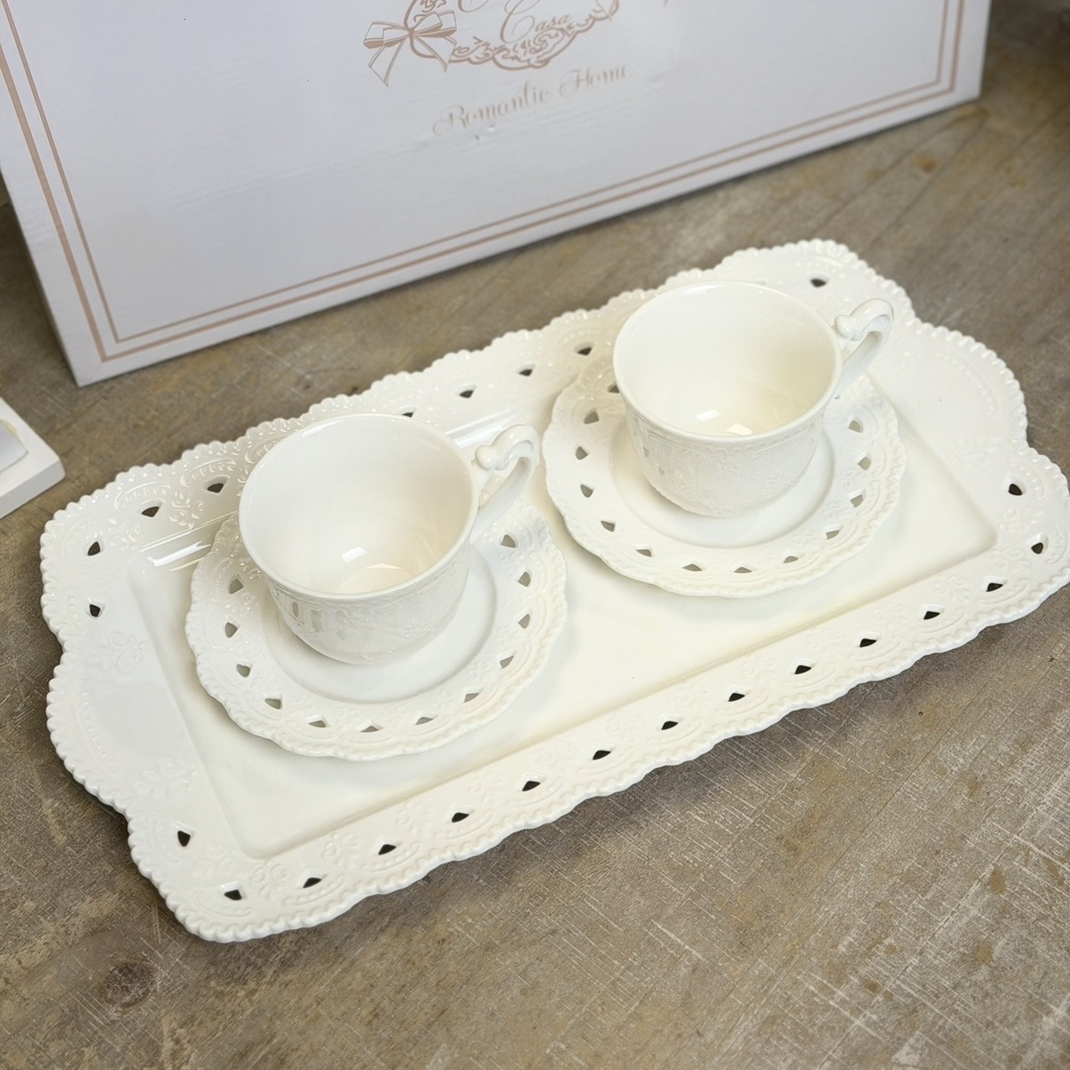Set vassoio + 2 tazze the 