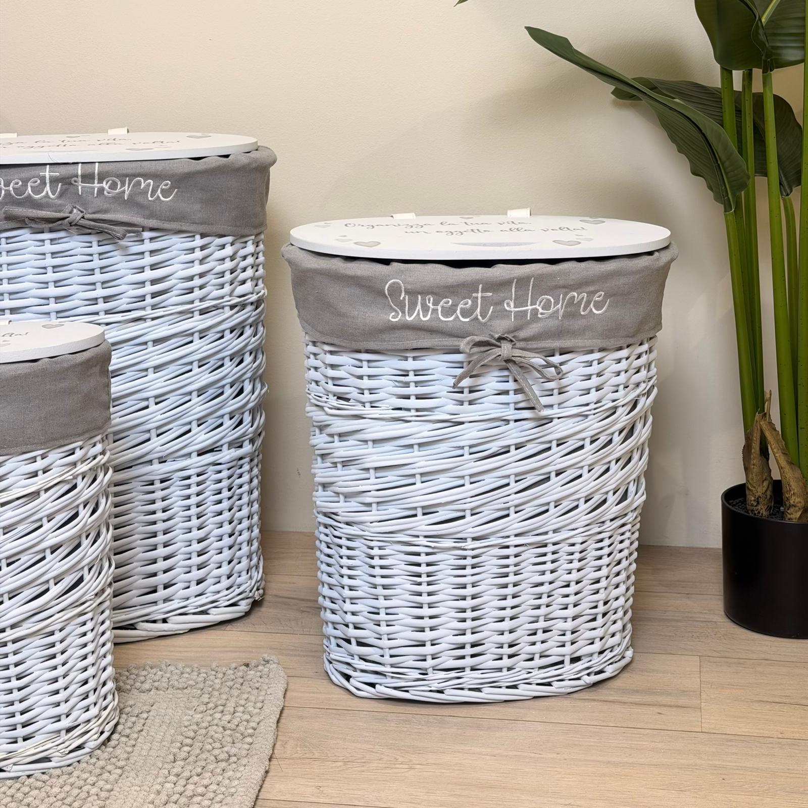 Cesta portabiancheria ovale 