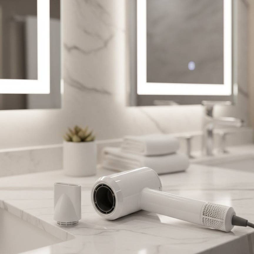 Asciugacapelli agli ioni bianco