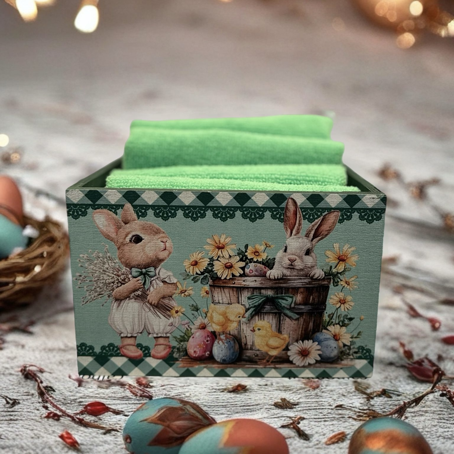 Set 4 lavette con cassettina 