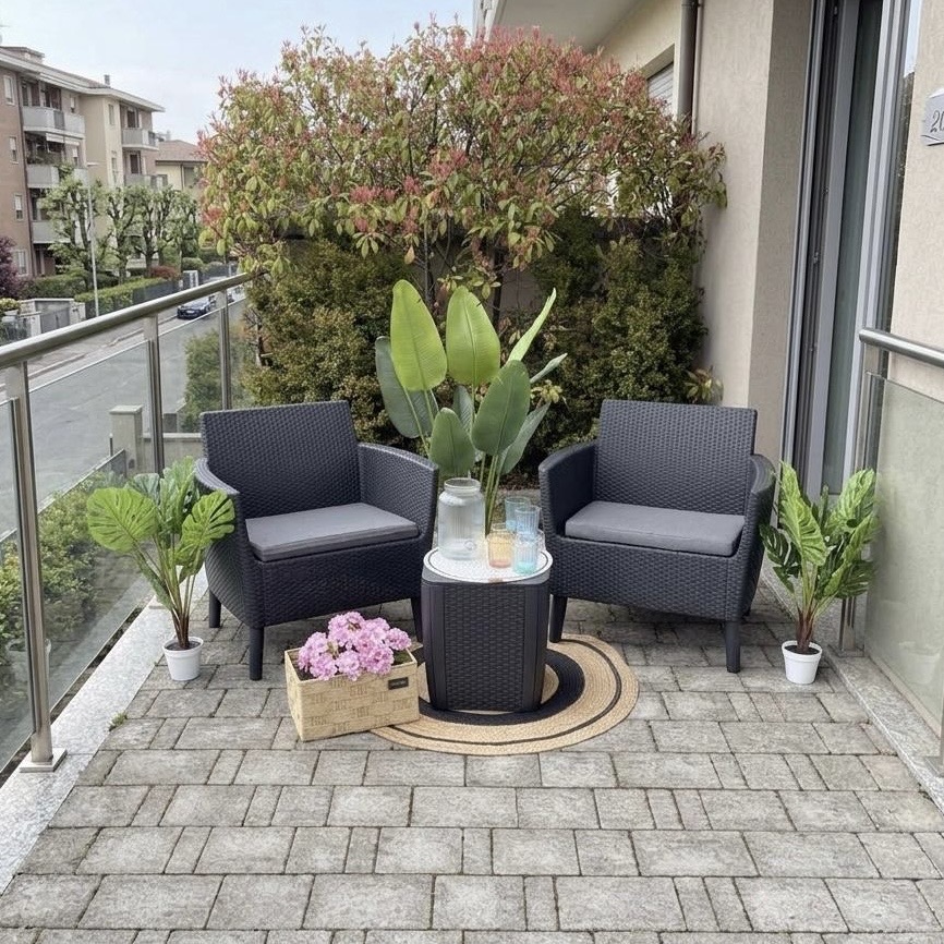 Salottino da esterno 2 poltrone + tavolino 