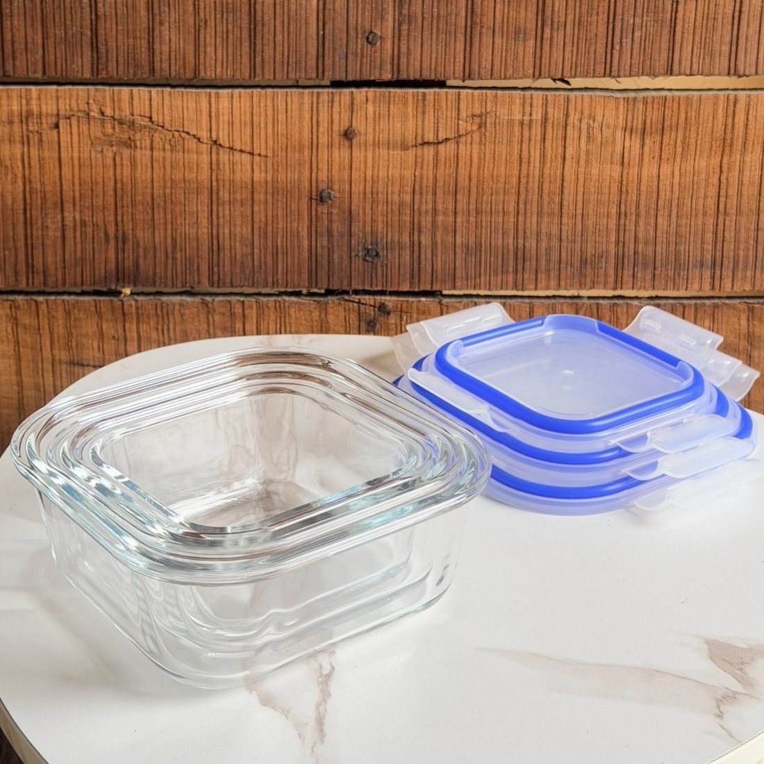 Set 3 contenitori in vetro 