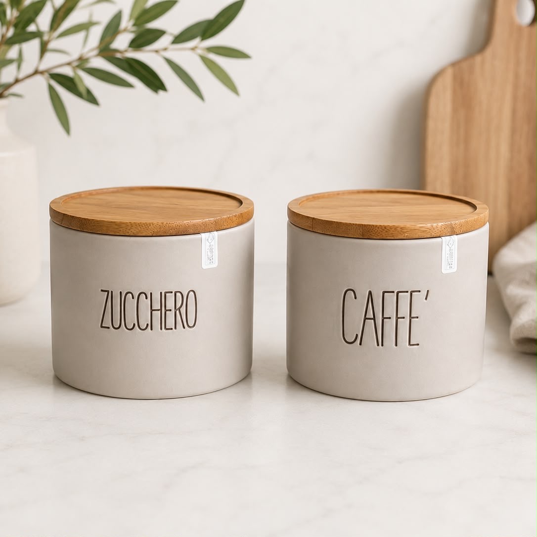 Set 2 barattoli in ceramica 