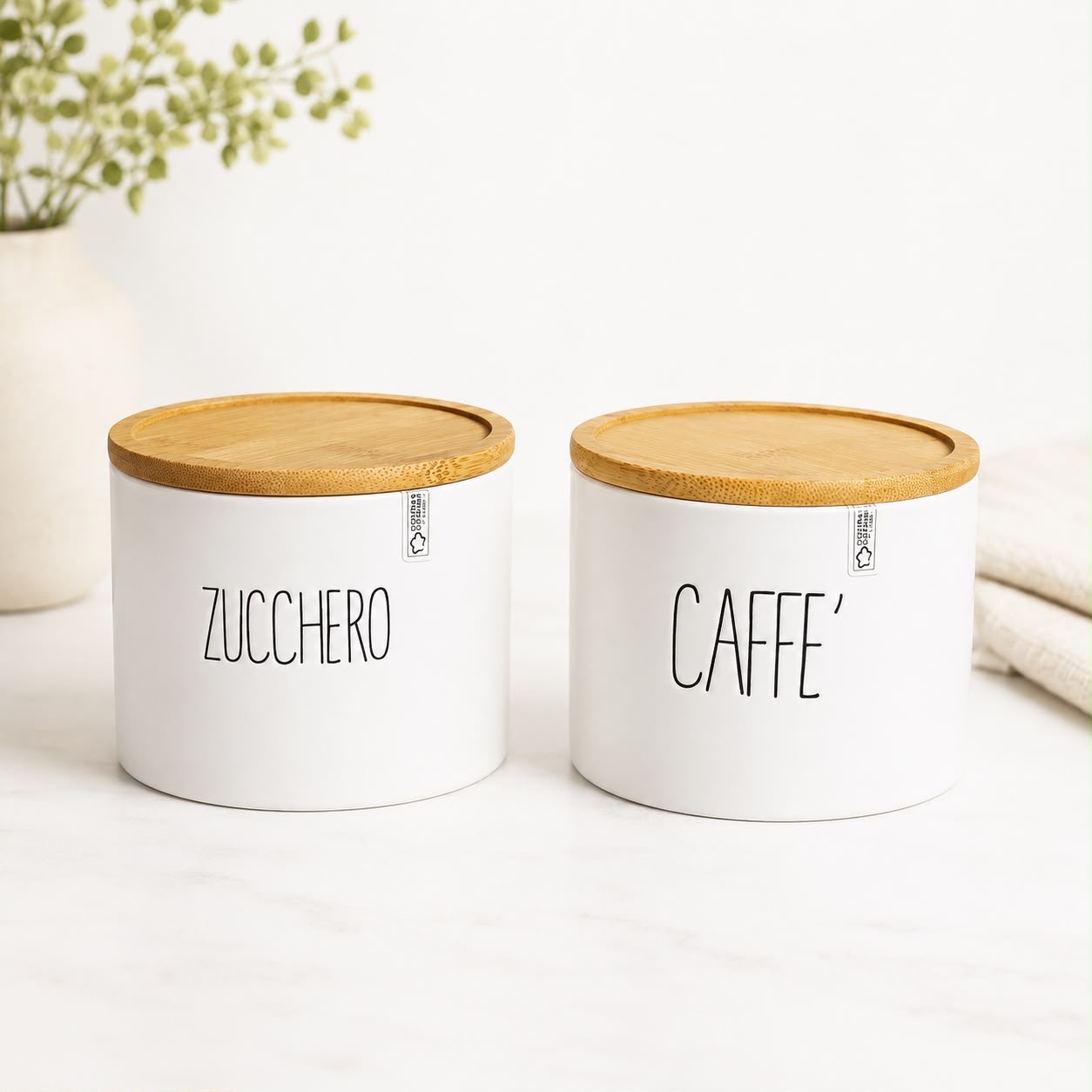 Set 2 barattoli in ceramica 