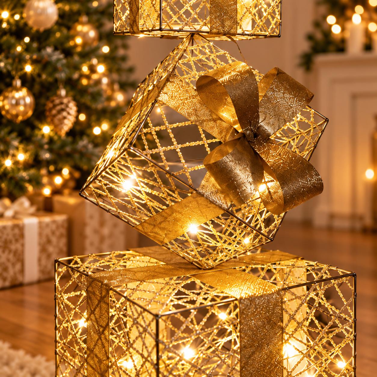 Set 3 pacchi regalo luminosi 